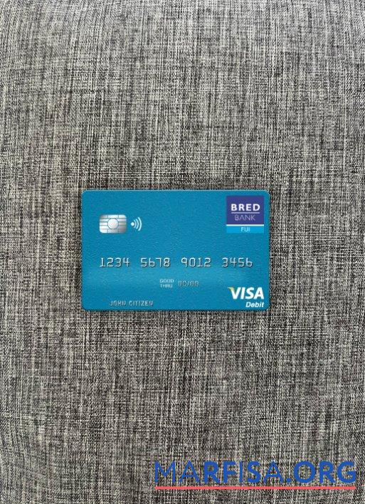 Downloadable Fiji BRED Bank visa debit card photolook front download for verification